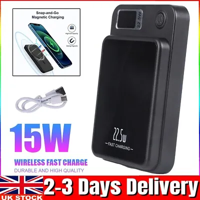 Magnetic Power Wireless Bank Battery Charger For IPhone 14 13 15 Pro Max • £16.89