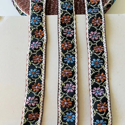 2 Yards Floral Jacquard Ribbon Trim For Sewing/Crafts/Belt/1.25  Wide • $8.55