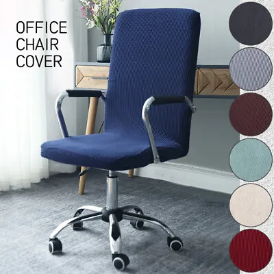 $26.12 • Buy Elastic Fleeced Office Chair Cover Armchair Seat Slipcover Dustproof Protector