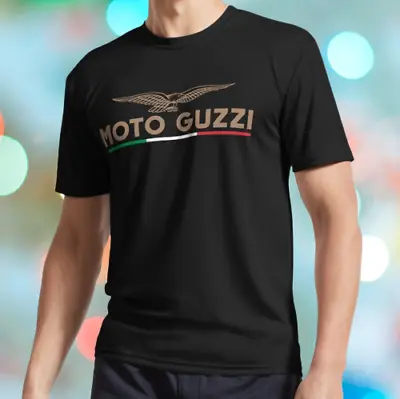 New Shirt Moto Guzzi Eagle Logo Unisex Black T-Shirt Funny Size S To 5XL • $24.49