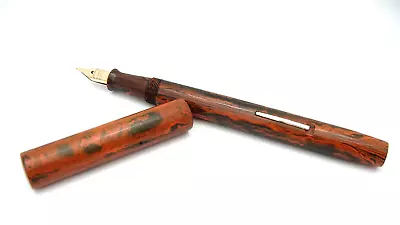 British Fountain Pen Mottled Vulcanite Semi Flexible 14k Medium Nib • $150