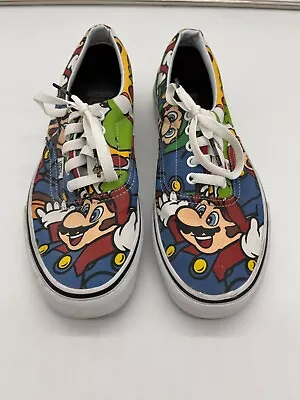 RARE Mens 10.5 Vans Nintendo Super Mario Game Over Low Top MultiColor Shoes Used • $91.99