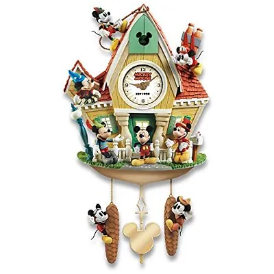 Disney Mickey Mouse Through The Years Cuckoo Clock With Lights Music And Motion • £237.48