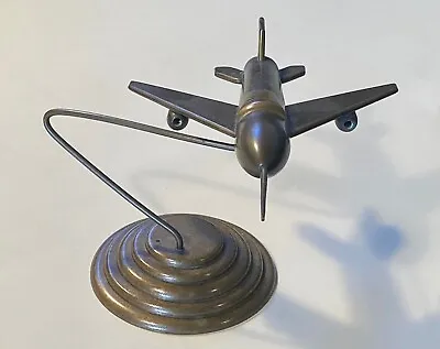 MCM --1950s Solid Bronze Jet Airplane Desk Sculpture French • $745
