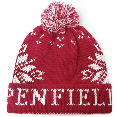 £19.99 • Buy Penfield Dumont Bobble Hat - Red Fairisle Jacquard Beanie