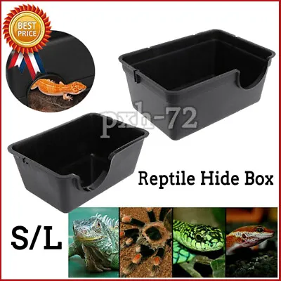 Plastic Reptile Hide Box Reptile Cave Snake Lizard Hide Reptile Enclosure Decor • $9.89