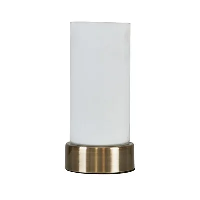 £20.99 • Buy Gold Touch Table Lamp 23CM Tall Metal Bedside Light Frosted Glass Shade LED Bulb
