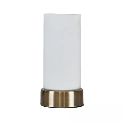 £11.99 • Buy Gold Touch Table Lamp 23CM Tall Metal Bedside Light Frosted Glass Shade LED Bulb