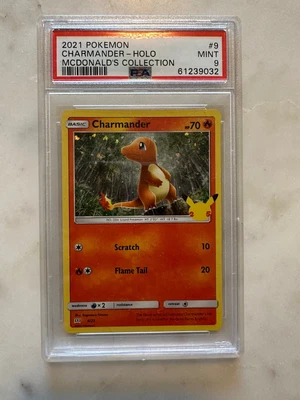 $15 • Buy 2021 Pokemon McDonald's 25th Anniversary Collection Charmander HOLO 9/25 PSA 9