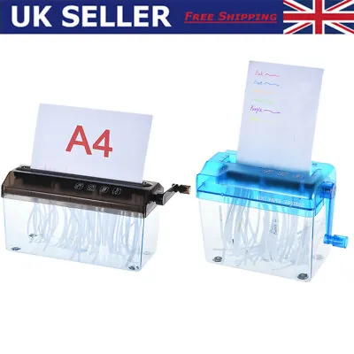  Manual Hand Paper Shredder Document File Straight Cutting For A4 A6 Office Home • £16.55