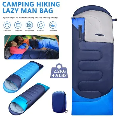 Thick Adult Cold Weather Sleeping Bag With Sack For Big & Tall 0 Degree 2.2kg • $39.99