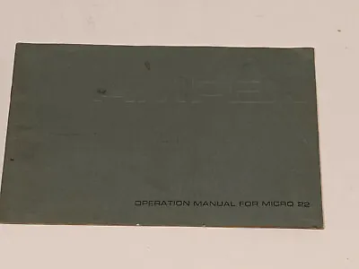 AMPEX Tape Recorder Micro 22 Operation Manual • $5.99