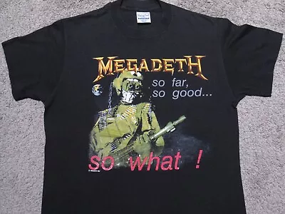 Vtg 1987 MEGADETH So Far So Good So What T-SHIRT Mens M/S 80s 90s Tour Concert • $250