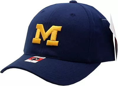 Michigan Wolverines Fitted Hat Curved Brim Logo Block • $24.99