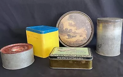 Lot Of 5 Vintage Metal Tins/ Tea/ Baking Powder/Pastry/Cookies • $39.99