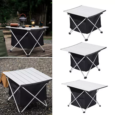 Aluminium Frame Folding Camping Table Outdoor Storage BBQ Picnic Table Carry Bag • £17.95