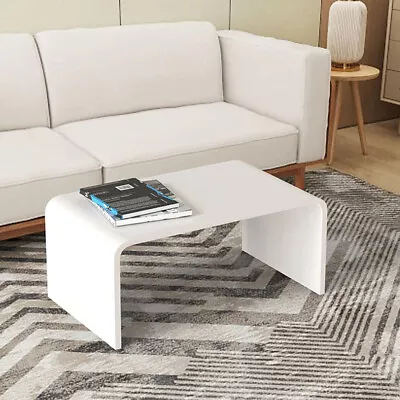 24  15mm Thick Ceramic White Coffee Table C-Shape Side Table For SofaLivingroom • $129.99