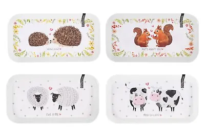 Small Serving Tray Animal Home Drawing 28cm Melamine Plastic Rectangle Party • £3.89