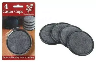 £4.49 • Buy 4pk FLOOR PROTECTOR Castor Cups Chair Sofa Feet Cap Carpet Laminate Wood