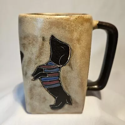 Mara Dogs In Shirts Mug Art Pottery Dachshund Coffee Mexico Signed 12 Oz 4.5  • $24.95