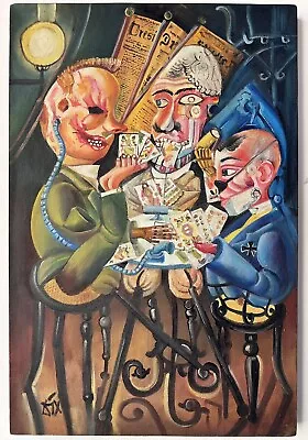 Otto Dix Oil On Canvas Painting Signed And Sealed Measures 60cm X 40cm • $750