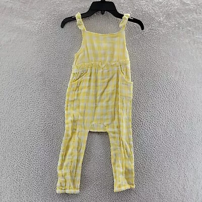 7 For All Mankind Jumpsuit Toddler Girl's 4T Pale Banana Gingham Sleeveless* • $4.87