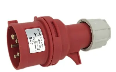 JCE 32 AMP 5 Pin Red 415V 3 Phase Industrial Trailing Plug. IP44 Rated • £10.24