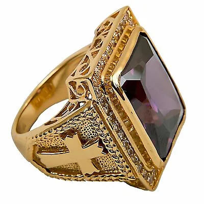 $274.99 • Buy New Men's Clergy Bishop Ring (Subs710P), Gold Plated/Sterling Silver, Christian 