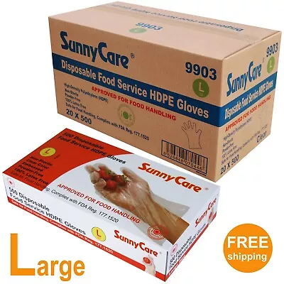 10000pcs Poly HDPE Food Handling Service  Gloves (Latex Vinyl Free) - L • $50