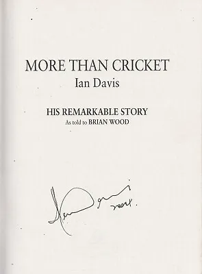 $30 • Buy CRICKET , Paperback , MORE THAN CRICKET By IAN DAVIS , SIGNED By AUTHOR