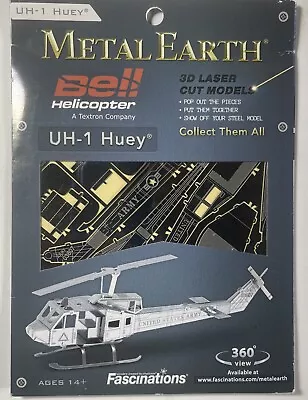 Fascinations Metal Earth Vietnam War UH-1 HUEY HELICOPTER 3D Steel Model Kit • $13.99