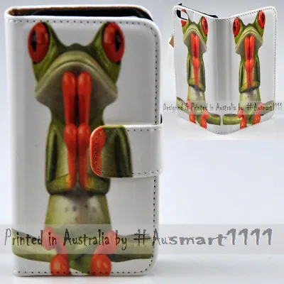 For Samsung Galaxy Series - Frog Yoga Print Wallet Mobile Phone Case Cover • $13.98