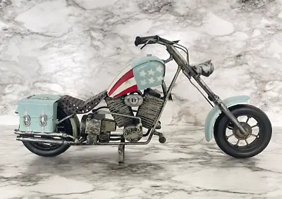 Motorcycle Sculpture Vintage Metal Collectible Chopper Diecast Model • $31.99