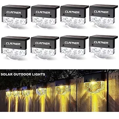 Large Outdoor Solar LED Deck Lights Garden Yard Patio Wall Stair Step Fence Lamp • $9.99