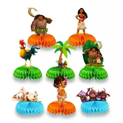 Moana Theme Birthday Party Supplies Honeycomb Centrepiece Balloons Table Decor • £3.55