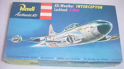 Revell Lockheed F-94C STARFIRE USAF 1950's Interceptor Jet Model Kit H-210 100% • $12.95