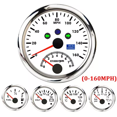 5 Gauge Set GPS Speedometer Gauge 0-160 MPH Waterproof For Car Marine Boat Truck • $119.11