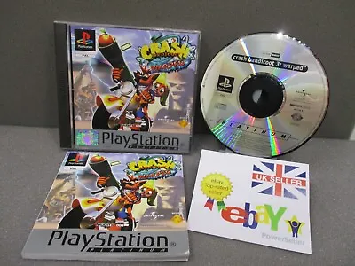 Crash Bandicoot 3 Warped Sony Playstation 1 Platinum Game Complete With Manual • £14.99