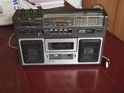 Philips 774 Stereo Cassette Player Radio Boombox Vintage • $100