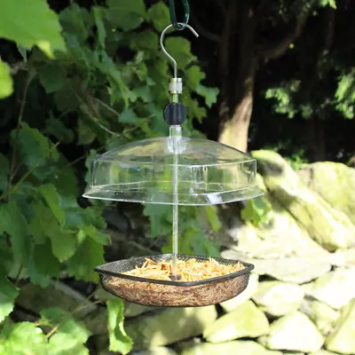 Hanging Mealworm Bird Feeder With Canopy Adjustable Roof Watcher Garden Tree Uk  • £12.99