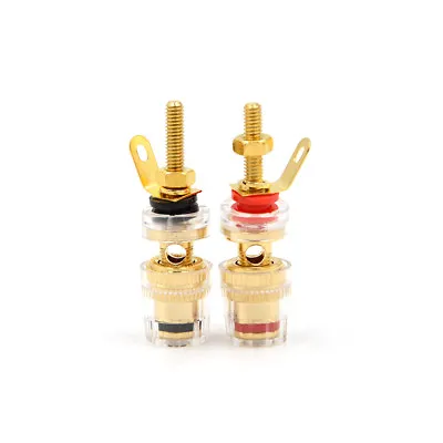 £5.59 • Buy 2Pcs 4MM Brass Speaker Amplifier Terminal Binding Post Connector Red And Black!