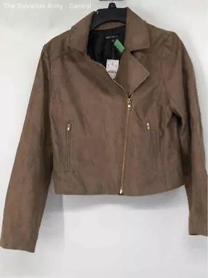 J. Crew Mercantile Women Brown Long Sleeve Collared Full-Zip Motorcycle Jacket S • $9.99