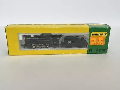 Minitrix N Scale #9100 AT&SF No.2916 Steam Locomotive & Slope Back Tender • $45