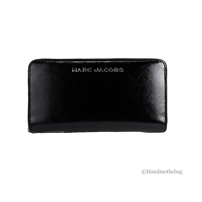 Marc Jacobs Large Black Crossgrain Leather Continental Clutch Zip Around Wallet • £103.57