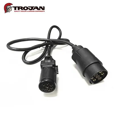 TROJAN Trailer Adaptor Large Round 7 Pin Plug To Small Round 7 Pin Socket • $25