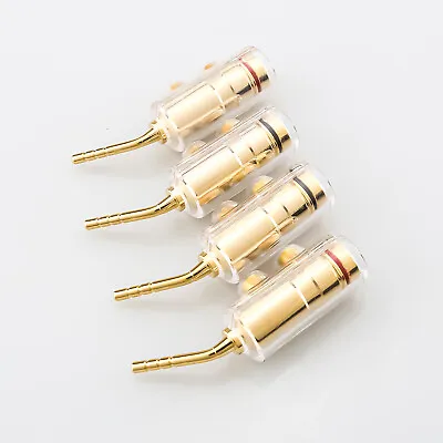 4pcs 24k Gold Plated 2MM Speaker Terminals Wire Pin Plug Screw Lock Cable Wire • $17.10