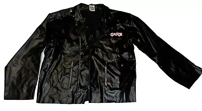 Grease T Birds Jacket Costume Black Faux Leather Men's Large Fit Chest 48  2007 • $25