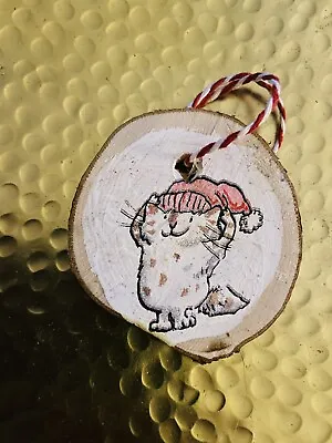 Cats In A Hats Christmas Decorations Handmade Xmas Tree Gift Tag Present Cute • £1.75