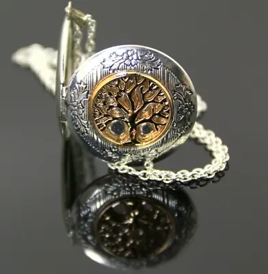 Tree Of Life Locket Necklace Silver Family Medallion Mother's Day Celtic Jewelry • $25.90