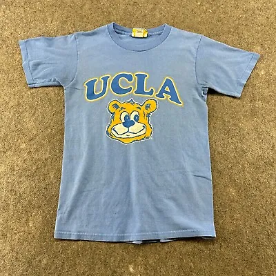 VINTAGE UCLA Bruins Shirt Mens Small Blue Graphic Bear Spellout USA Made 90s • $8.97